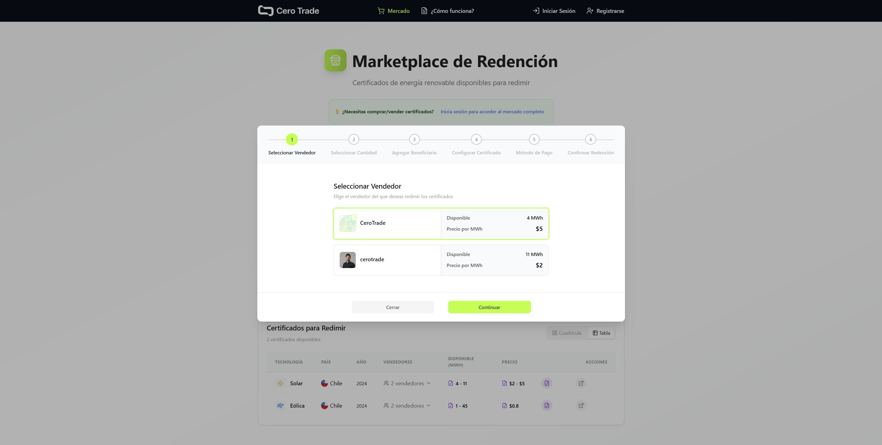 Redención Directa - Paso 1